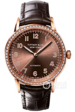 蒂芙尼TIFFANY CT60系列34毫米18k玫瑰金镶钻腕表