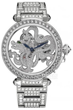 卡地亚龙型装饰镂空钻石腕表