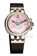 帝舵玫瑰系列35701-Black satin粉红色珍珠贝母盘镶钻缎质表带