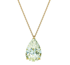 戴比尔斯LONDON BY DE BEERS 1888 WHITE MASTER DIAMOND 18K黄金梨形钻石吊坠项链