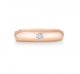 戴比尔斯DB CLASSIC系列单颗美钻玫瑰金戒环戒指