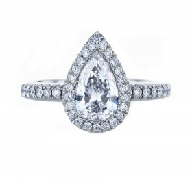 戴比尔斯Aura水滴形单颗美钻戒指 戒指
