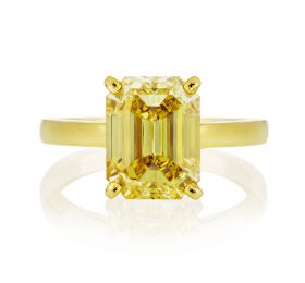 戴比尔斯1888 MASTER DIAMONDS 大师美钻系列祖母绿形艳彩黄钻戒 戒指