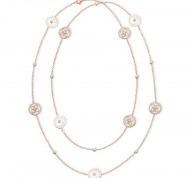 戴比尔斯ENCHANTED LOTUS 系列珍珠贝母玫瑰金钻石项链项链