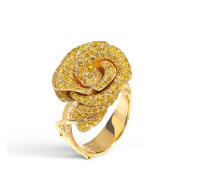 迪奥ROSE DIOR BAGATELLE ROSE DIOR BAGATELLE 750/1000黄金戒指，镶嵌黄色钻石，中号戒指
