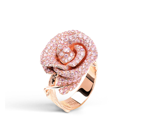 迪奥ROSE DIOR BAGATELLE ROSE DIOR BAGATELLE 750/1000玫瑰金戒指，镶嵌粉色钻石，中号 戒指