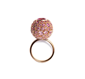 蒂芙尼MASTERPIECES PRISM系列18k玫瑰金镶嵌粉色蓝宝石戒指戒指