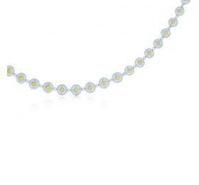 蒂芙尼BLUE BOOK高级珠宝镶嵌黄钻和白钻铂金项链项链