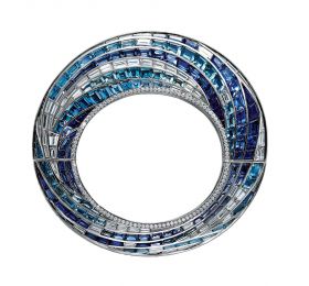 蒂芙尼MASTERPIECES PRISM系列铂金镶嵌蓝宝石、海蓝宝石和钻石手镯手镯