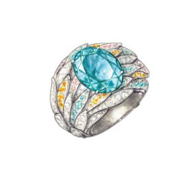 蒂芙尼BLUE BOOK高级珠宝2017 BLUE BOOK碧玺、彩色蓝宝石及钻石戒指戒指