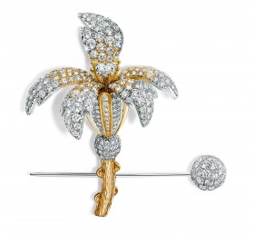 蒂芙尼史隆伯杰系列高级珠宝史隆伯杰兰花造型胸针胸针