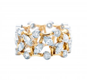 蒂芙尼史隆伯杰系列18K黄金镶钻戒指戒指