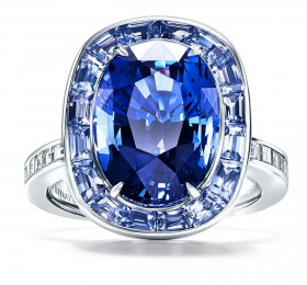 蒂芙尼BLUE BOOK高级珠宝2018 BLUE BOOK铂金镶嵌斯蓝宝石戒指戒指