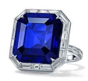 蒂芙尼BLUE BOOK高级珠宝2018 BLUE BOOK铂金镶嵌蓝宝石戒指戒指