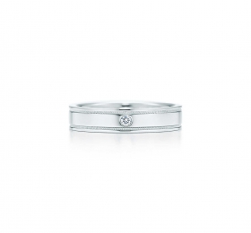 蒂芙尼结婚戒指双行珠形边饰戒指戒指