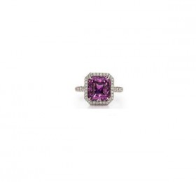 蒂芙尼铂金镶嵌粉色蓝宝石 和钻石戒指戒指