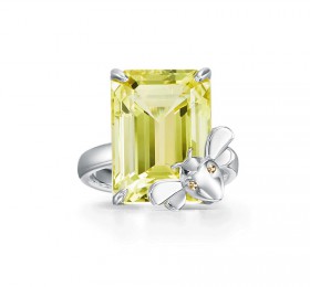 蒂芙尼RETURN TO TIFFANY纯银和 18K 黄金镶嵌黄水晶蜜蜂戒指戒指