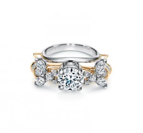 蒂芙尼SCHLUMBERGER™高级珠宝铂金和 18K 金 Two Bees 订婚钻戒戒指