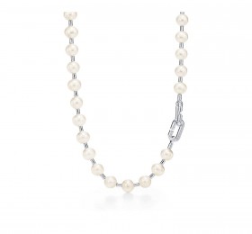 蒂芙尼TIFFANY HARD WEAR纯银淡水珍珠项链，40.6 厘米项链