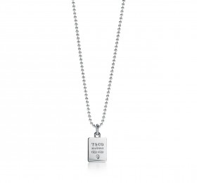 蒂芙尼TIFFANY 1837系列Makers 系列纯银方形吊饰项链，61.0 厘米项链