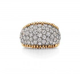 蒂芙尼SCHLUMBERGER™高级珠宝18K黄金及铂金镶钻Stitches戒指戒指