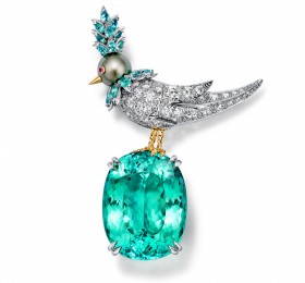 蒂芙尼SCHLUMBERGER™高级珠宝Rainbow Bird on a Rock“石上鸟”胸针胸针