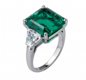 卡地亚高级珠宝系列祖母绿钻石戒指戒指