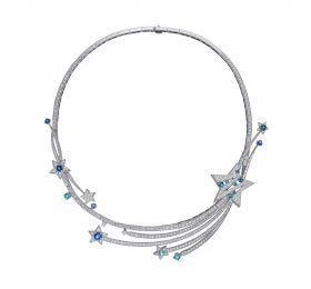 ENZO HIGH JEWELRY 高级珠宝系列18K白金镶托帕石坦桑石及钻石项链项链