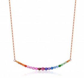 ENZO彩宝系列RAINBOW 彩虹系列18K玫瑰金镶多种宝石项链吊坠