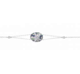 ENZO彩宝系列OCEAN 海洋系列18K白金镶蓝宝石绿榴石及钻石手链手镯