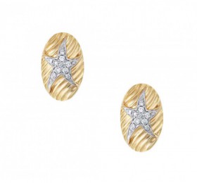 ENZO彩宝系列OCEAN 海洋系列18K黄金白金镶钻石耳环耳饰