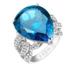 ENZO彩宝系列CLASSIC 经典彩宝系列18K金伦敦蓝托帕石及钻石戒指戒指