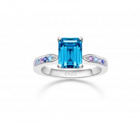 ENZO彩宝系列CLASSIC 经典彩宝系列18K白金镶托帕石紫晶蓝宝石坦桑石及钻石戒指戒指