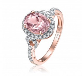 ENZO彩宝系列CLASSIC 经典彩宝系列18K玫瑰金镶摩根石及钻石戒指戒指
