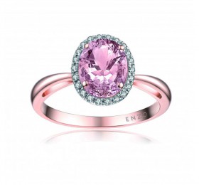 ENZO彩宝系列CLASSIC 经典彩宝系列18K玫瑰金镶摩根石及钻石戒指戒指