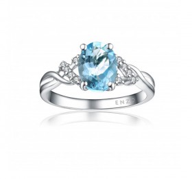 ENZO彩宝系列CLASSIC 经典彩宝系列18K白金镶海蓝宝及钻石戒指戒指