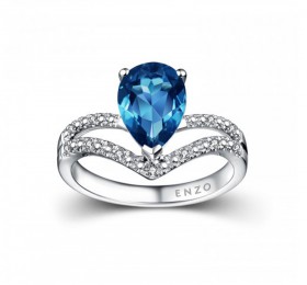 ENZO彩宝系列TIARA 加冕系列18K金镶伦敦蓝及钻石戒指戒指