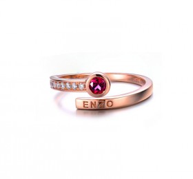 ENZO钻石系列MOMENT 纪念系列18K玫瑰金镶石榴石及钻石戒指戒指