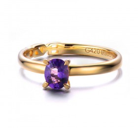 ENZO VAVA系列FEELING 心意14K黄金镶椭圆形紫晶戒指戒指