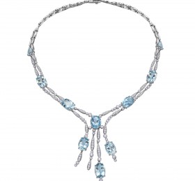 ENZO HIGH JEWELRY 高级珠宝系列18K金镶圣玛利亚海蓝宝项链项链