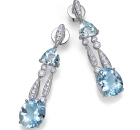 ENZO HIGH JEWELRY 高级珠宝系列18K金镶圣玛利亚海蓝宝耳环耳饰
