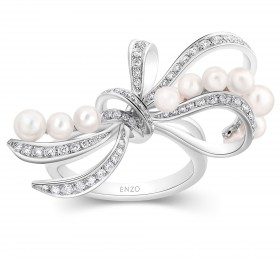 ENZO HIGH JEWELRY 高级珠宝系列18K金镶珍珠及钻石戒指戒指