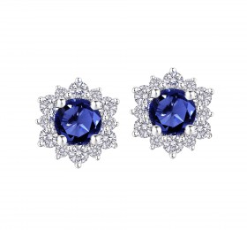 ENZO婚礼系列SNOWFLAKE 雪花系列18K金镶嵌蓝宝石及钻石耳饰耳饰