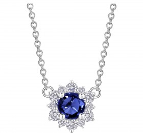 ENZO婚礼系列SNOWFLAKE 雪花系列18K金镶嵌蓝宝石及钻石项链项链