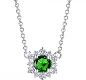 ENZO婚礼系列SNOWFLAKE 雪花系列18K金镶嵌祖母绿及钻石项链项链