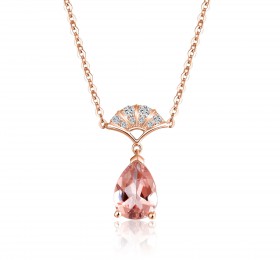 ENZO彩宝系列RAINBOW 彩虹系列Peplum舞裙系列华尔兹 18K玫瑰金镶摩根石钻石项链项链