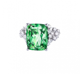 ENZO经典系列高级定制系列18K白金绿碧玺钻石戒指 - 星光璀璨戒指