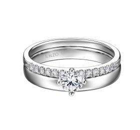 ENZO经典系列约定系列18K白金约定系列钻石套装戒指戒指