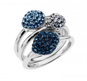 施华洛世奇ATELIER SWAROVSKI MOSELLE 可叠戴戒指, 海蓝色, 镀钯色戒指