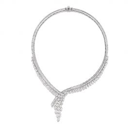 海瑞温斯顿WINSTON CLUSTER珠宝系列长形与花式切工Cluster锦簇镶嵌钻石项链项链